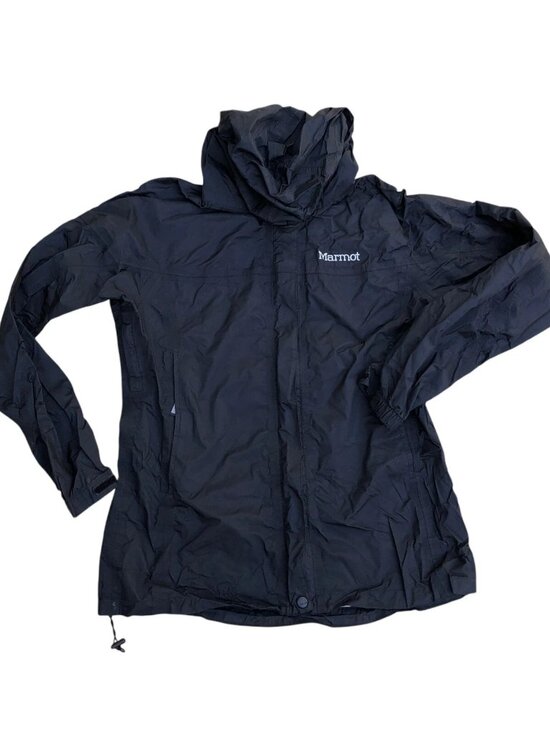 Marmot Jackets & Blazers - MARMOT Hidden Hood Water Resistant Jacket XL Women's Black Zipper Long Sleeve